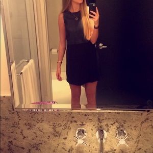 Black H&M half leather mini dress